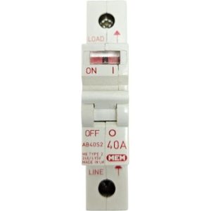 MEM 2HMCB AB40S2 40A TYPE 2 SP MCB