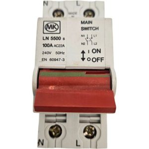 MK 100A DOUBLE POLE MAIN SWITCH LN5500S